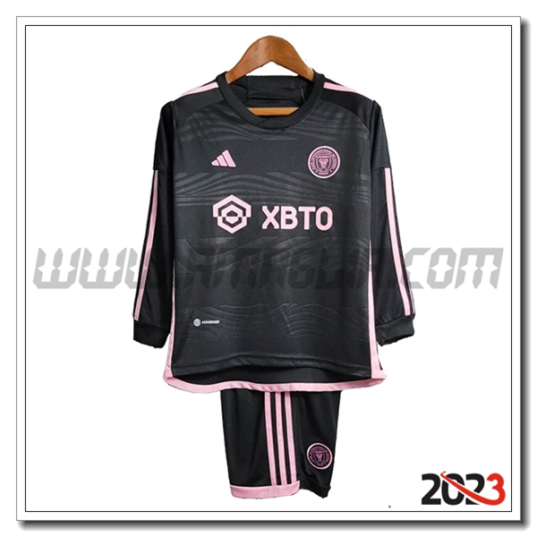 Seconda Kit Maglia Inter Miami CF Manica lunga Bambino 2023 2024