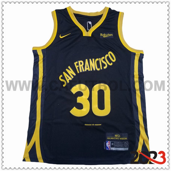 Maglia Golden State Warriors (CURRY #30) 2023/24 Nero/Giallo -02
