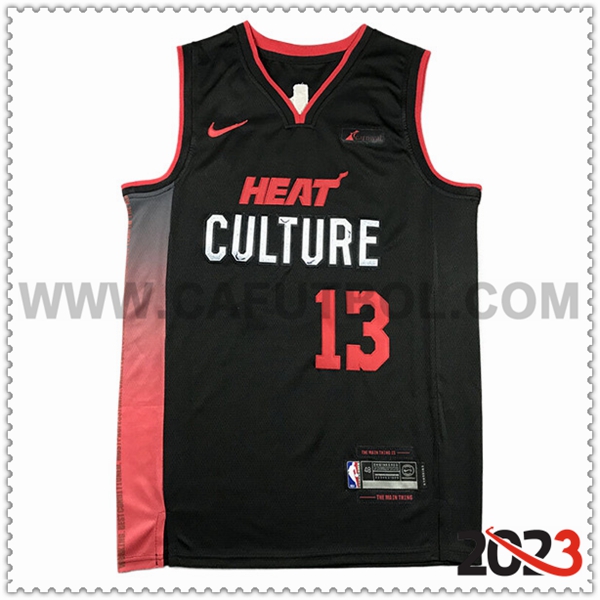 Maglia Miami Heat (ADEBAYO #13) 2023/24 Nero/Rosso