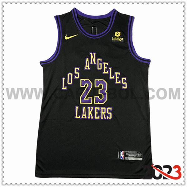 Maglia Los Angeles Lakers (JAMES #23) 2023/24 Nero -03