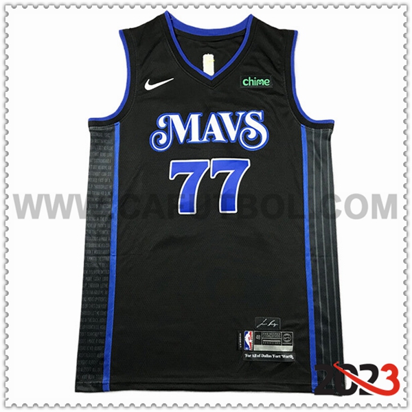 Maglia Dallas Mavericks (DONCIC #77) 2023/24 Nero/Blu