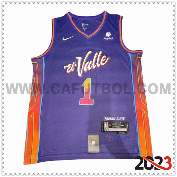 Maglia Phoenix Suns (BOOKER #1) 2023/24 viola/Rosso