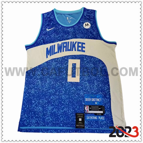 Maglia Milwaukee Bucks (LILLARD #0) 2023/24 Blu