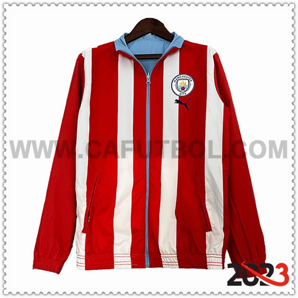 Giacca A Vento Manchester City Bianco/Rosso 2023 2024