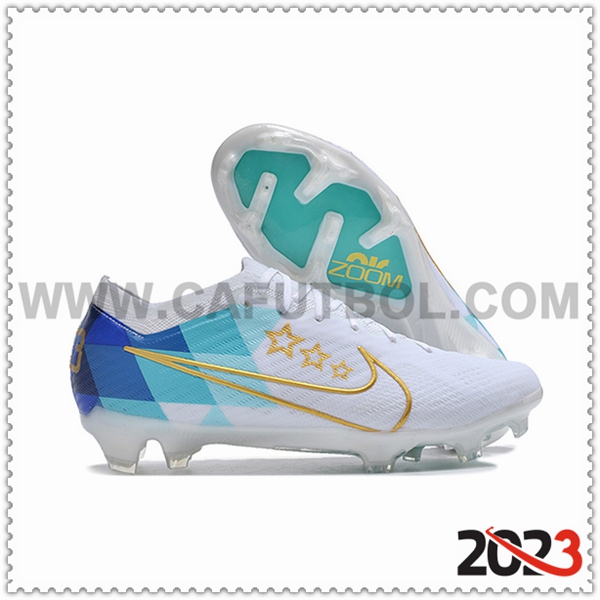 Nike Scarpe Da Calcio AIR Zoom Mercurial Vapor 15 Elite XXV FG3 Bianco/Blu/Giallo