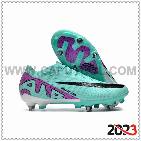 Nike Scarpe Da Calcio Air Zoom Mercurial Vapor XV Elite SG Nero/Verde/viola -02