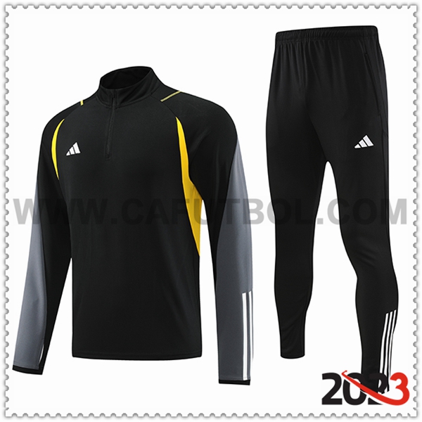 Tuta Allenamento Giacca Adidas Nero/Grigio/Giallo 2023 2024