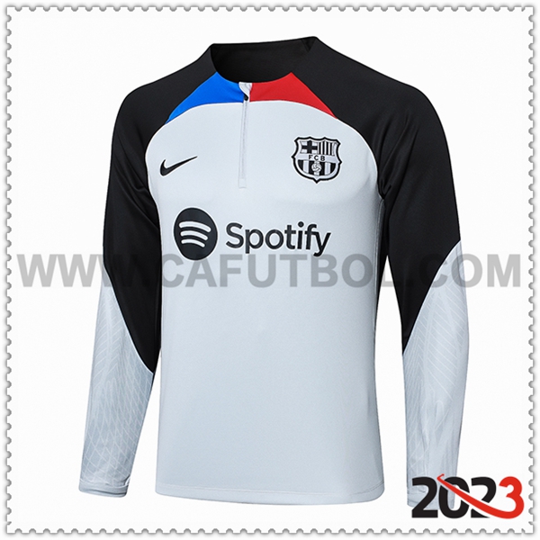 Felpa Allenamento FC Barcellona Bianco/Nero 2023 2024