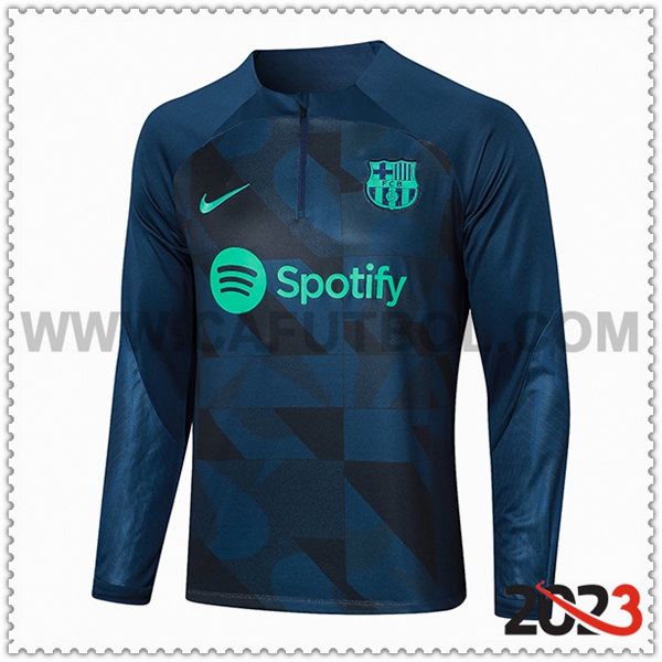 Felpa Allenamento FC Barcellona Blu/Verde 2023 2024