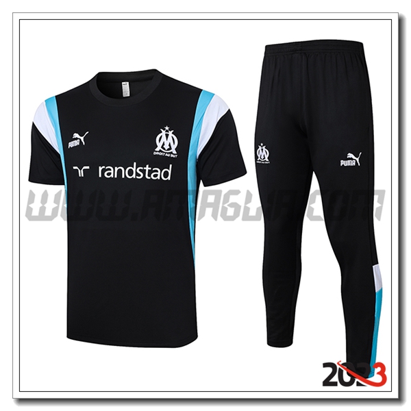 Kit Maglia Polo Marsiglia Nero 2023 2024