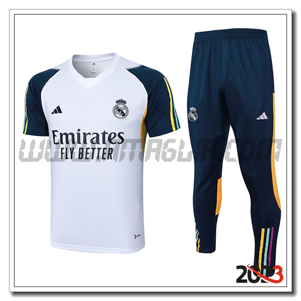 Kit Maglia Polo Real Madrid Bianco/Blu 2023 2024