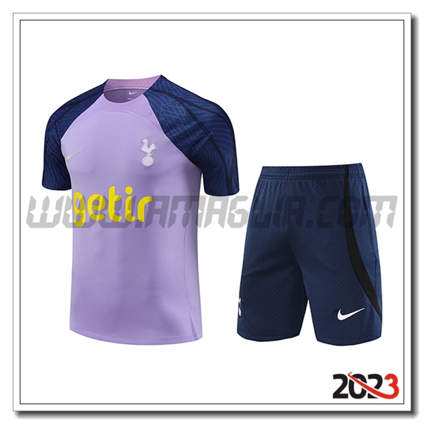 Kit Maglia Allenamento + Pantaloncini Tottenham Hotspur viola/Blu 2023 2024 -02