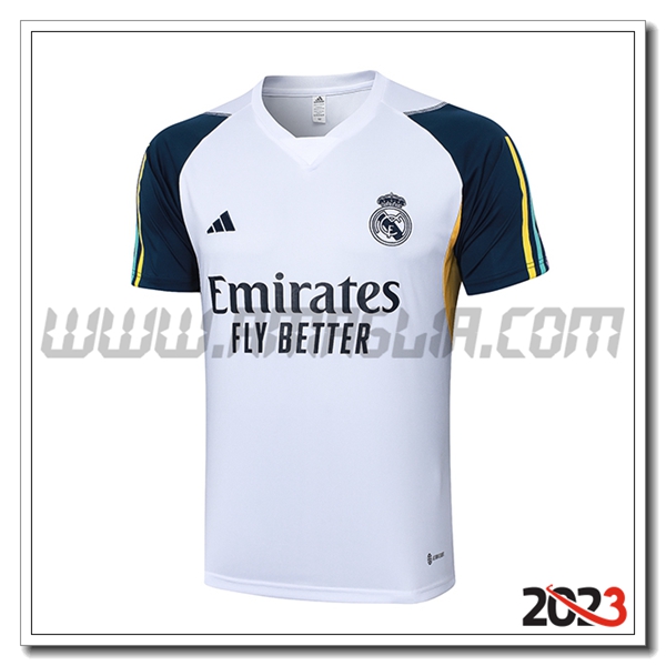 Maglia Polo Real Madrid Bianco/Blu 2023 2024