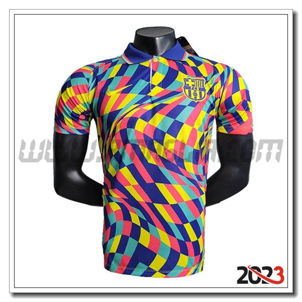 Maglia Polo FC Barcellona Giallo/Blu/Rosa 2023 2024