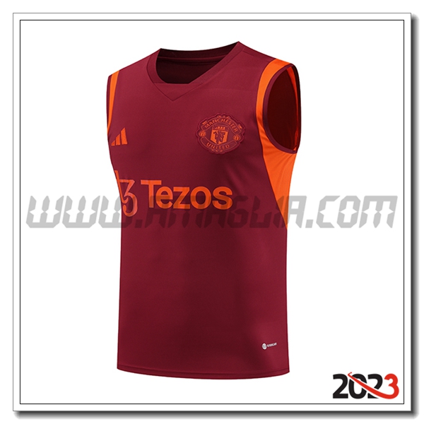 Canotta Allenamento Manchester United Rosso 2023 2024