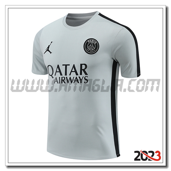 T Shirt Allenamento PSG Grigio/Nero 2023 2024