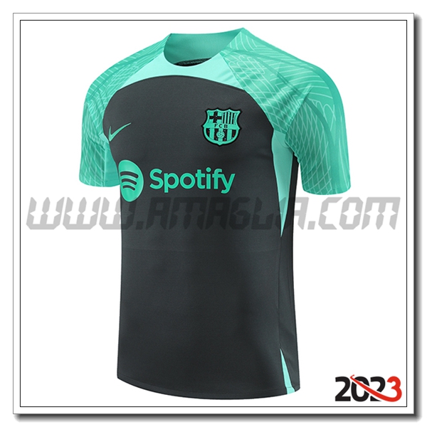 T Shirt Allenamento FC Barcellona Nero/Verde 2023 2024