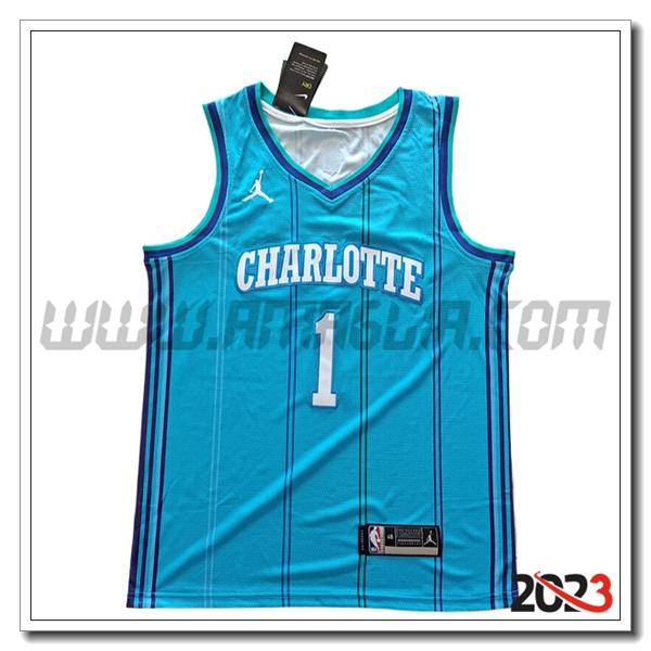 Maglia Charlotte Hornets (BALL #1) 2023/24 Blu -03