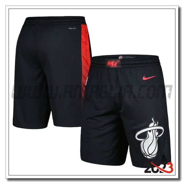 Pantaloncini NBA Miami Heat 2023/24 Nero/Rosso -03