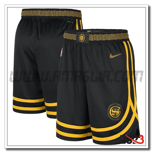 Pantaloncini NBA Golden State Warriors 2023/24 Nero/Giallo
