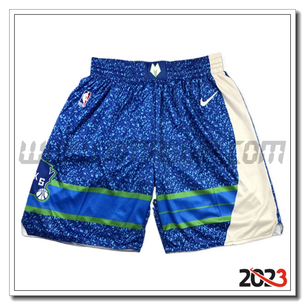 Pantaloncini NBA Milwaukee Bucks 2023/24 Blu/Bianco