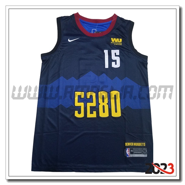 Maglia Denver Nuggets (JOKIC #15) 2023/24 Nero/Blu