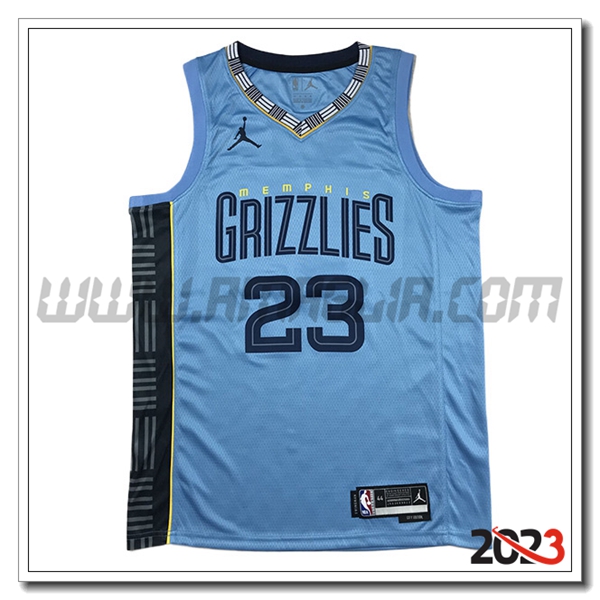 Maglia Memphis Grizzlies (Rosa #23) 2023/24 Blu -03