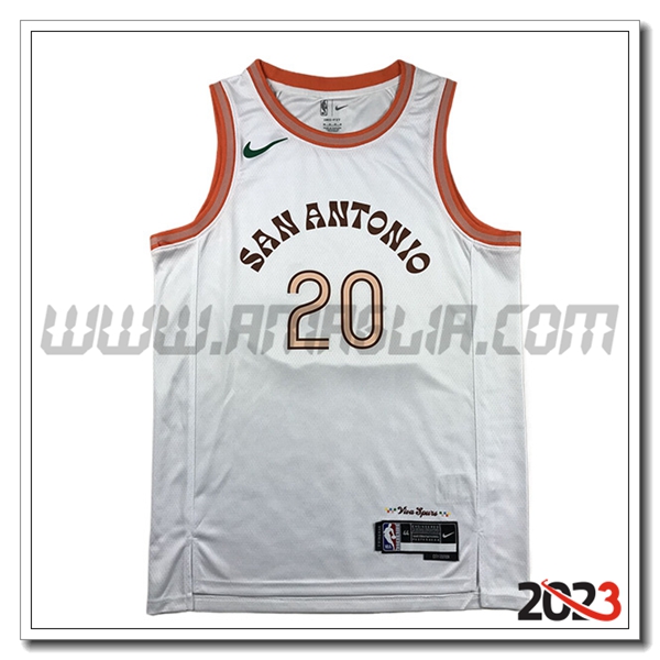Maglia San Antonio Spurs (GINOBILI #20) 2023/24 Bianco -02