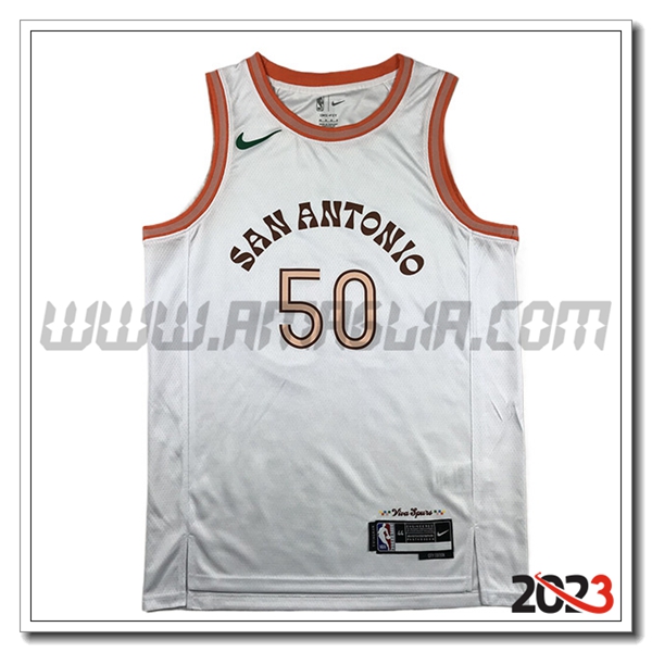 Maglia San Antonio Spurs (ROBINSON #50) 2023/24 Bianco -02