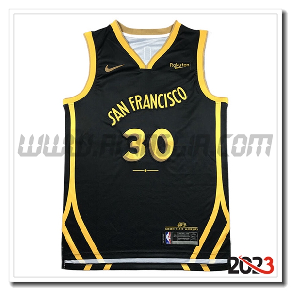 Maglia Golden State Warriors (CURRY #30) 2023/24 Nero/Giallo -03