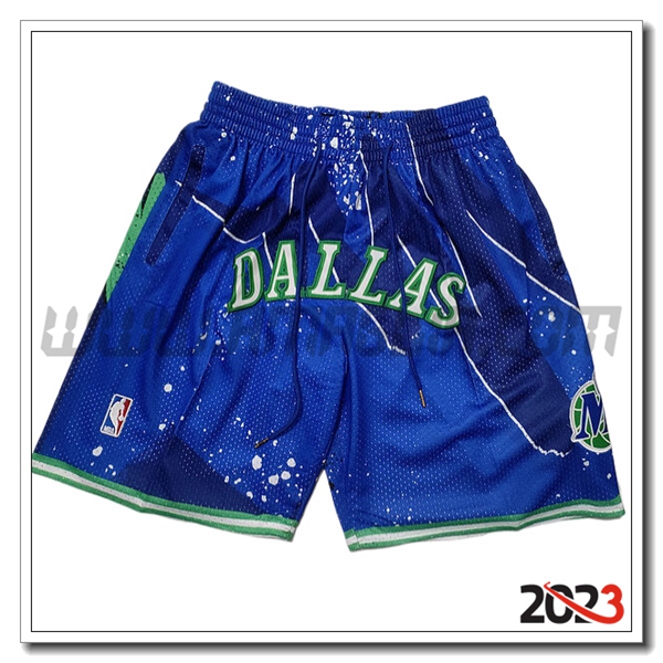 Pantaloncini NBA Dallas Mavericks 2023/24 Blu/Verde -02