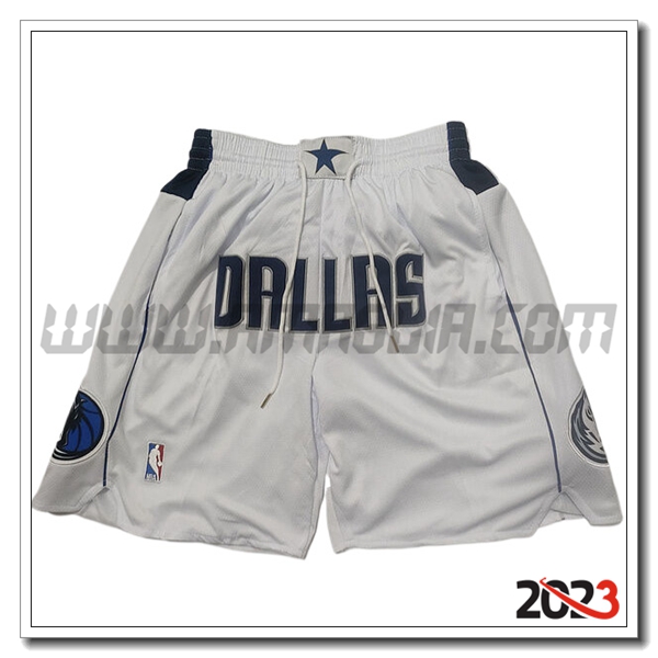 Pantaloncini NBA Dallas Mavericks 2023/24 Bianco