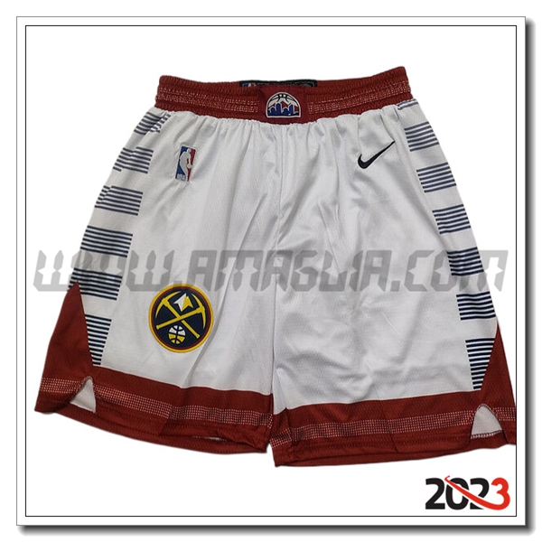 Pantaloncini NBA Denver Nuggets 2023/24 Bianco/Rosso -02
