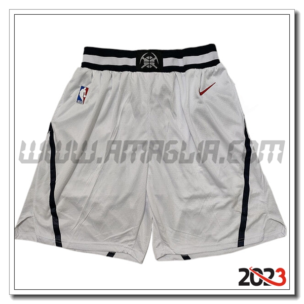 Pantaloncini NBA Denver Nuggets 2023/24 Bianco/Nero
