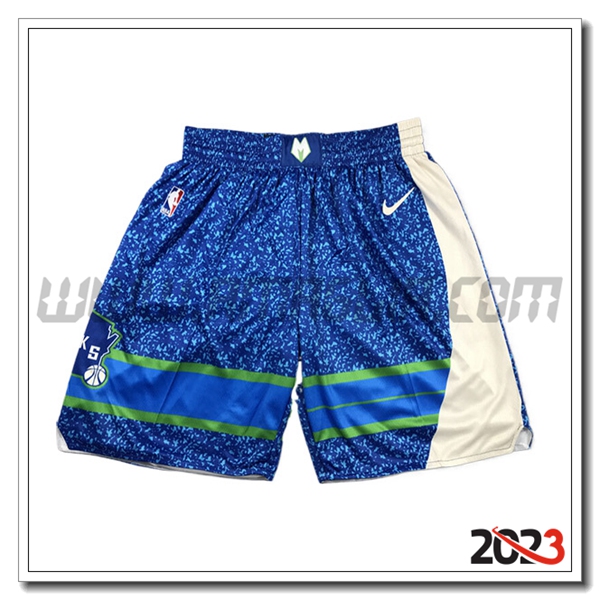 Pantaloncini NBA Los Milwaukee Bucks 2023/24 Blu/Bianco