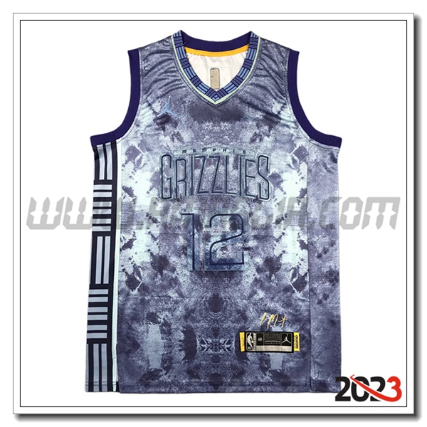 Maglia Memphis Grizzlies (MORANT #12) 2023/24 Grigio/Nero