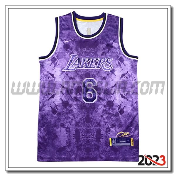 Maglia Los Angeles Lakers (JAMES #6) 2023/24 viola -04