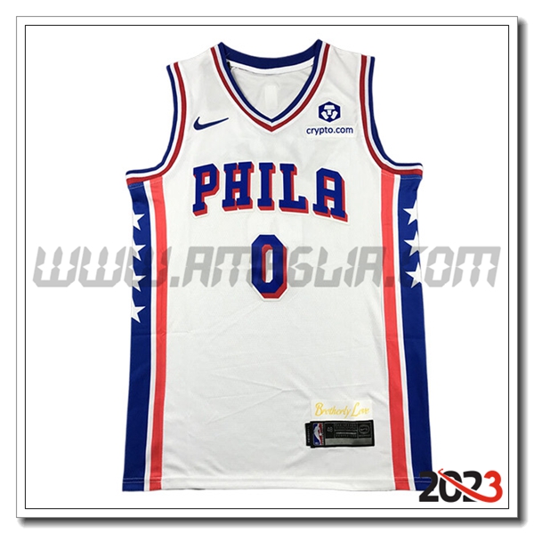 Maglia Los Philadelphia 76ers (MAXEY #0) 2023/24 Bianco/Blu/Rosso