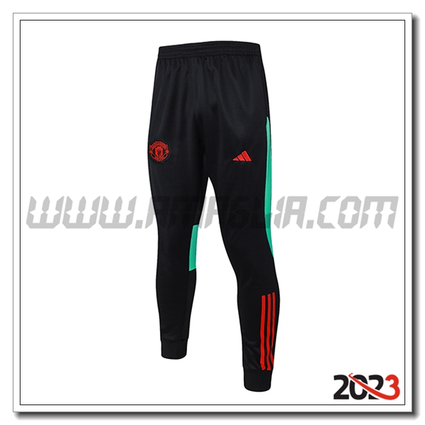 Pantaloni Da Allenamento Manchester United Nero/Rosso/Verde 2023 2024