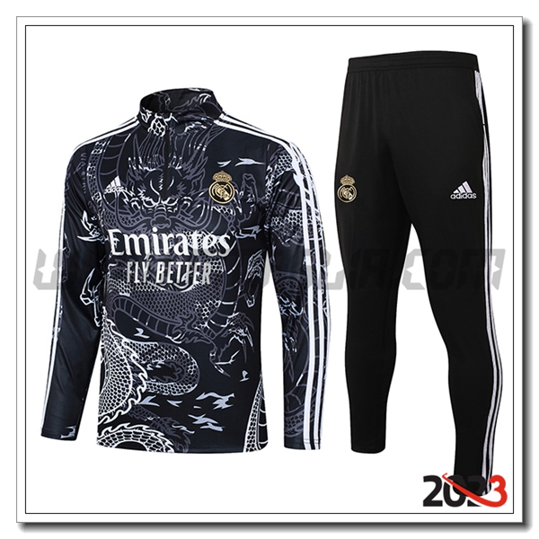 Tuta Allenamento Real Madrid Grigio/Nero/Bianco 2023 2024