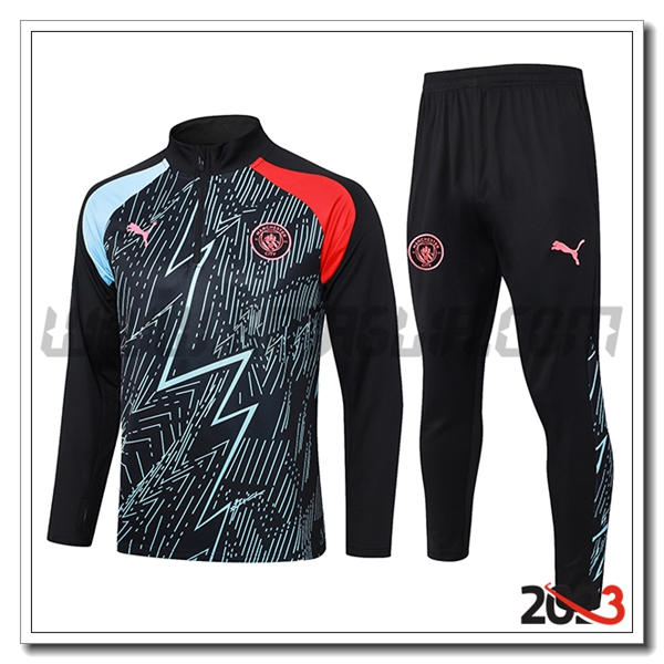 Tuta Allenamento Manchester City Blu/Nero/Rosso 2023 2024