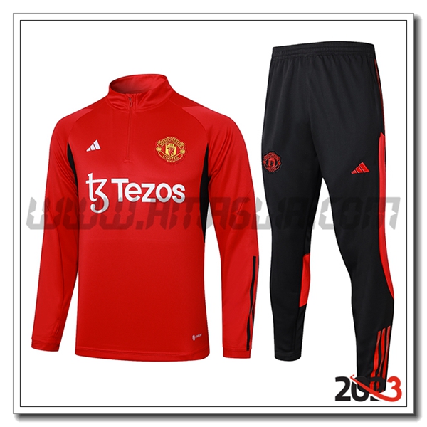 Tuta Allenamento Manchester United Rosso/Nero 2023 2024