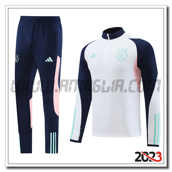 Tuta Allenamento Ajax Bianco/Nero/Rosa 2023 2024