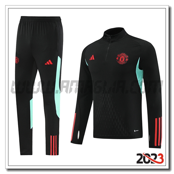 Tuta Allenamento Manchester United Nero/Blu/Rosso 2023 2024