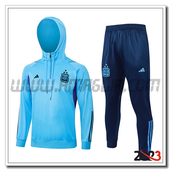 Giacca Con Cappuccio Tuta Argentina Blu 2023 2024