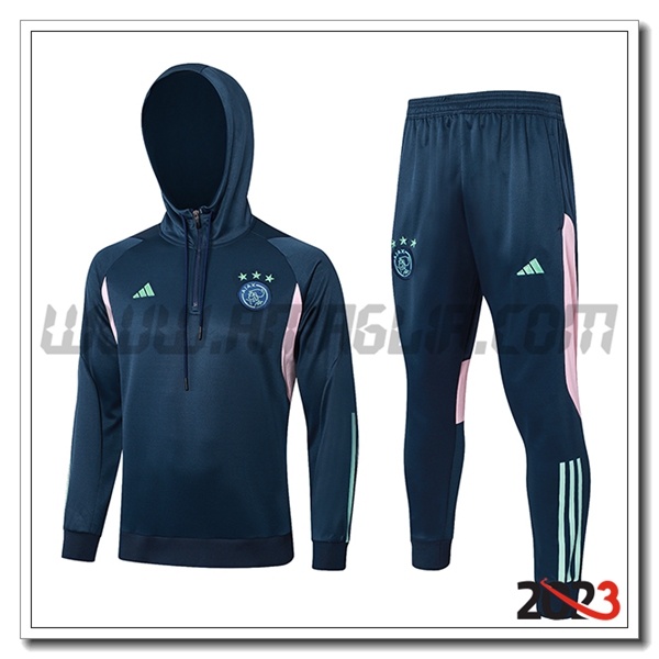 Giacca Con Cappuccio Tuta Ajax Blu/Rosa/Verde 2023 2024