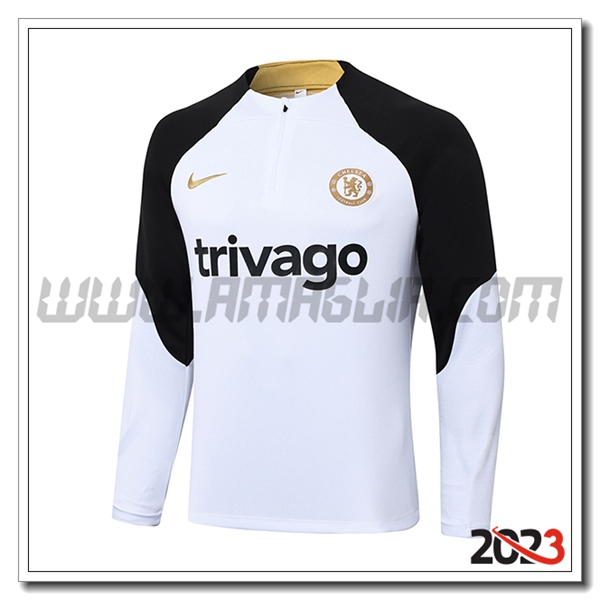 Felpa Allenamento FC Chelsea Bianco/Nero 2023 2024