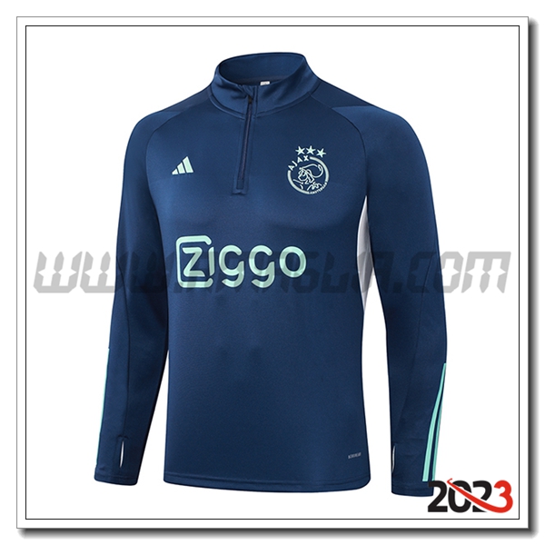 Felpa Allenamento Ajax Blu/Bianco 2023 2024