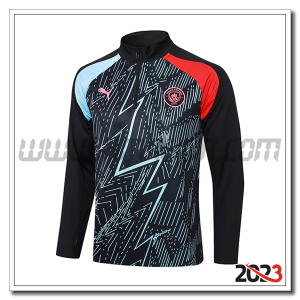 Felpa Allenamento Manchester City Blu/Nero/Rosso 2023 2024