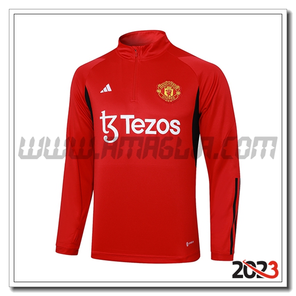 Felpa Allenamento Manchester United Rosso/Nero 2023 2024